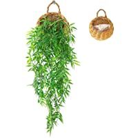 ANZOME Cesta colgante artificial de hiedra artificial- guirnalda colgante de plantas falsas para el hogar- pared…